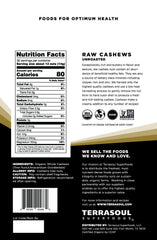 Terrasoul Organic Raw Cashews close-up texture shows creamy richness.