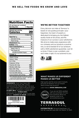 Terrasoul nutritional yeast flakes resealable pouch closeup, preserving freshness for everyday cooking.