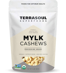 Terrasoul Superfoods Organic Raw Cashews Mylk Grade bag 2 lb for fresh plant-based milk
