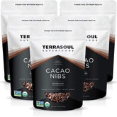 Terrasoul Raw Organic Cacao Nibs 5lb pack in resealable bags for everyday baking.