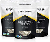 Terrasoul hulled organic sunflower seeds in a 6lb bag for versatile snacking.