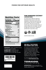 Pouring Terrasoul coconut flakes into a bowl for cereals or desserts