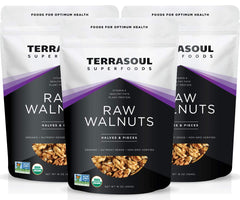 Terrasoul Chandler walnuts pack with light halves, ready for snacking.