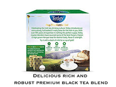 Tetley Irish Breakfast with milk complements full-bodied flavor in a comforting cup.