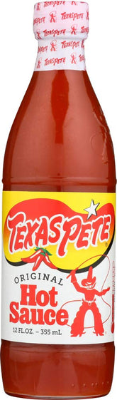 Texas Pete Original Hot Sauce pack of 3 bottles shown for bold flavor on meals.