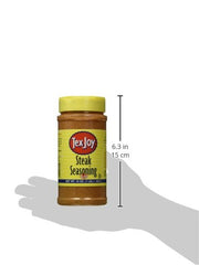 TexJoy steak seasoning on a sizzling steak for savory crust.