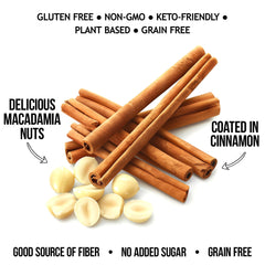 TGB Cinnamon Macadamia keto snack plate with portion-friendly crunch
