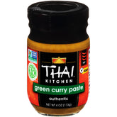 Thai Kitchen gluten free green curry paste jar on countertop for quick Thai meals