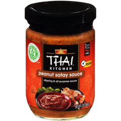Thai Kitchen Gluten Free Peanut Satay Sauce jar ready for quick meals