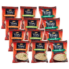 Thai Kitchen instant rice noodle soup variety pack front view for quick pantry meals.