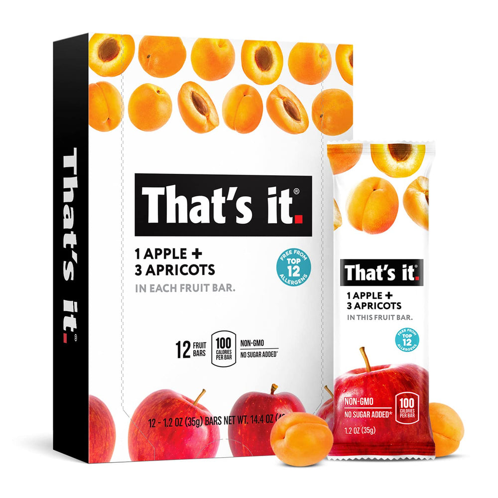That's it Apple + Apricot bar pack — on-the-go healthy fruit snack.