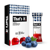 That's It Apple-Blueberry Bar pack front, two real fruit servings for on-the-go snacking.