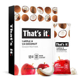 That's It Apple Coconut bar pack on display, a simple on-the-go healthy snack