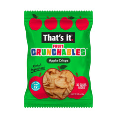 Close-up of the crunchy texture of That's it Fruit Crunchables apple crisps