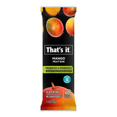 That\'s it mango bar close-up reveals real fruit and probiotic texture.