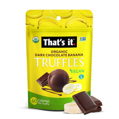 That’s it Organic Dark Chocolate Banana Truffles ingredients list—plant-based, clean ingredients.