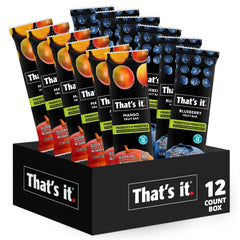 That's it Probiotic Fruit Bar variety pack front view for convenient real-fruit snacking