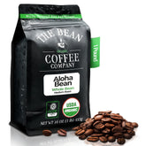 The Bean Coffee Company Aloha Bean Hawaiian Hazelnut bag ready for home brewing, rich aroma.