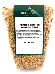 The Bulk-Priced Food Shoppe Peanut Brittle Crunch Coat bag front for easy storage and freshness.