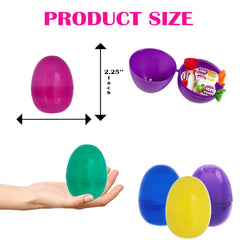 The Dreidel Company colorfully assorted eggs ready for candies and toys.