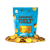 The Dreidel Company gelt coins in gold foil packaging—ideal party prizes.