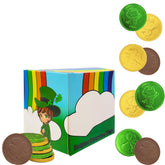 The Dreidel Company Saint Patrick's Day coins in foil with shamrock theme for festive parties.