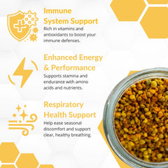 The Fantozzi Honey Co bee pollen on spoon highlighting crunchy texture for snacking.