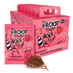 The FROOT Thief Real Fruit Snack Whips strawberry 40-pack for school lunches.