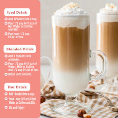 The Frozen Bean hazelnut frappe packaging highlights convenience and low-sugar indulgence for busy days.