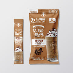 The Frozen Bean Mocha Frappe Instant Mix sticks offer rich flavor for a quick morning pick-me-up.