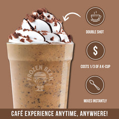 The Frozen Bean premium vanilla flavor emphasizes authentic café notes and smooth sweetness.
