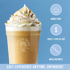 The Frozen Bean Vanilla Bean Frappe creamy milk powder adds rich body.