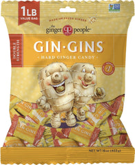 The Ginger People Gin Gins Double Strength candies wrapped provide easy, mess-free enjoyment anywhere
