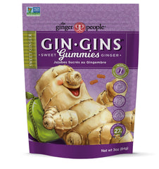 The Ginger People GIN GINS front pack showing natural ginger candy for on-the-go snacking
