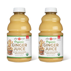 The Ginger People ginger juice bottle for daily wellness shots and flavoring beverages.