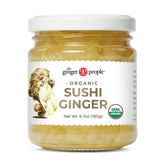 The Ginger People organic pickled ginger slices, vibrant and delicate, ideal to pair with sushi or sashimi.