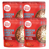 The Good Bean heat-and-eat pouch with Mexican smoky chipotle pinto beans, ready in 90 seconds.