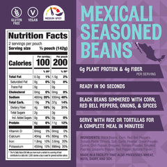 Mexicali beans with corn and peppers in a pouch for quick meals.