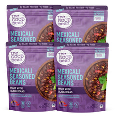 The Good Bean Mexicali pouch heat and eat, ready in 90 seconds.