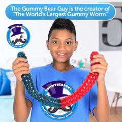 The Gummy Bear Guy 2-pound worm showcased as a celebration centerpiece