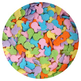 The Hampton Bunny Confetti Sprinkles orange jar adds vibrant color to cupcakes.