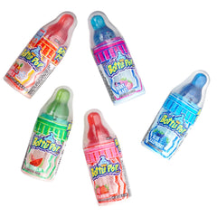 Baby Bottle Lollipops close-up featuring Blue Raspberry and other flavors, ideal for celebrations.