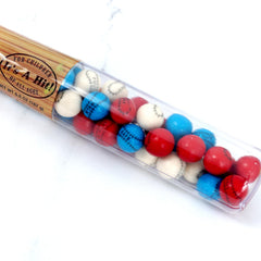 Baseball print red, white, and blue gumballs from The Hampton Candy Company for festive celebrations