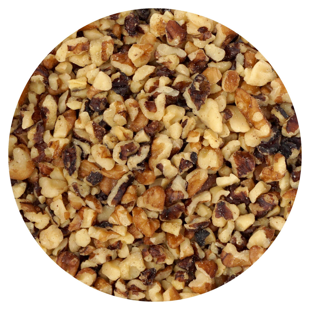 The Hampton Candy Company crushed walnuts small pieces ready for baking and topping.