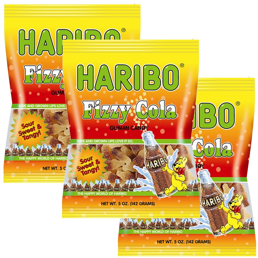 The Hampton Candy Company Fizzy Cola gummies 3-pack packaging ready for sharing.