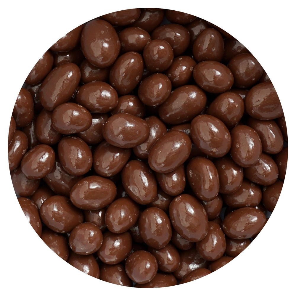 The Hampton Candy Company milk chocolate covered raisins bulk bag front, ideal for parties.