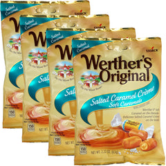 Werther's Soft Caramel four-pack by The Hampton Candy Company, ideal for on-the-go snacking.