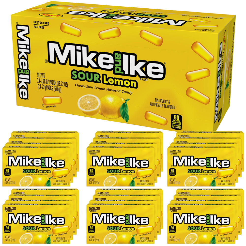 Mike and Ike Sour Lemon box front—great lunchbox treat for kids