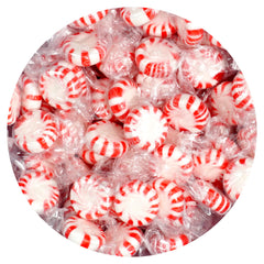 The Hampton Candy Starlight Mint with red-white swirl for festive snacking.