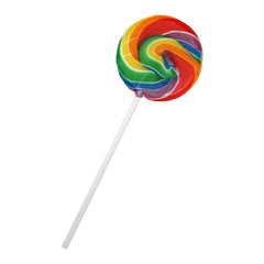 The Hampton Rainbow Lollipop, approx 1.75-inch diameter and 5.5-inch tall